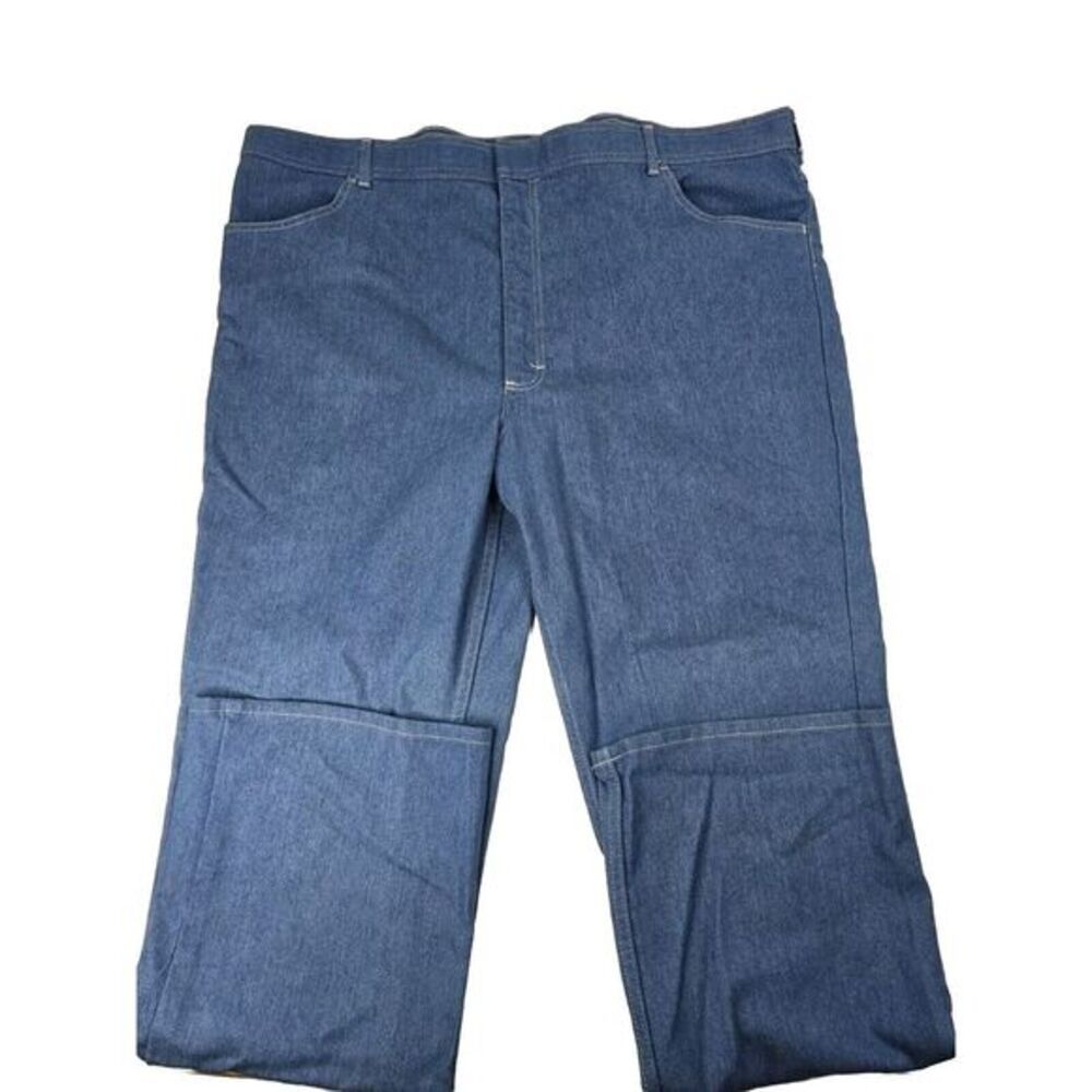 Sears Men's Blue Flat Front Dress Pants Jeans Cotton Western 46x32‎